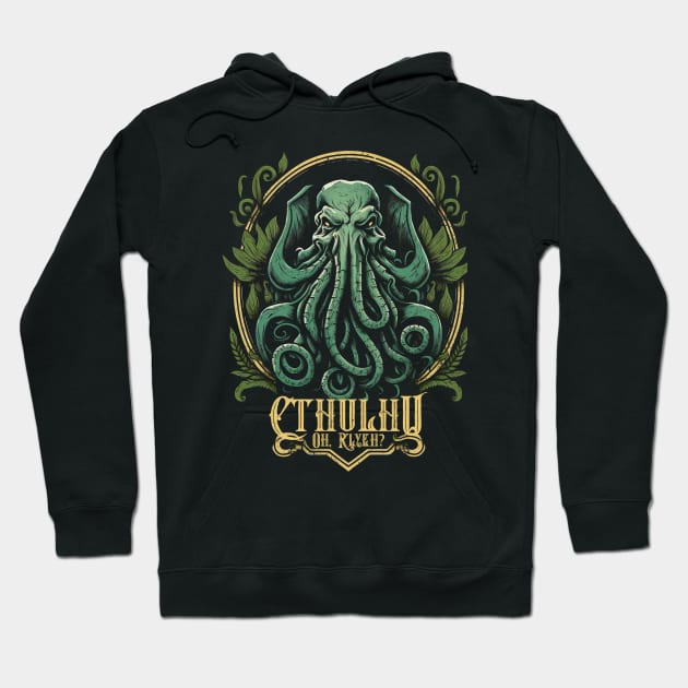 Cthulhu Shirt, Oh R'yleh? H.P. Lovecraft Cosmic Horror Hoodie by The Fanatic